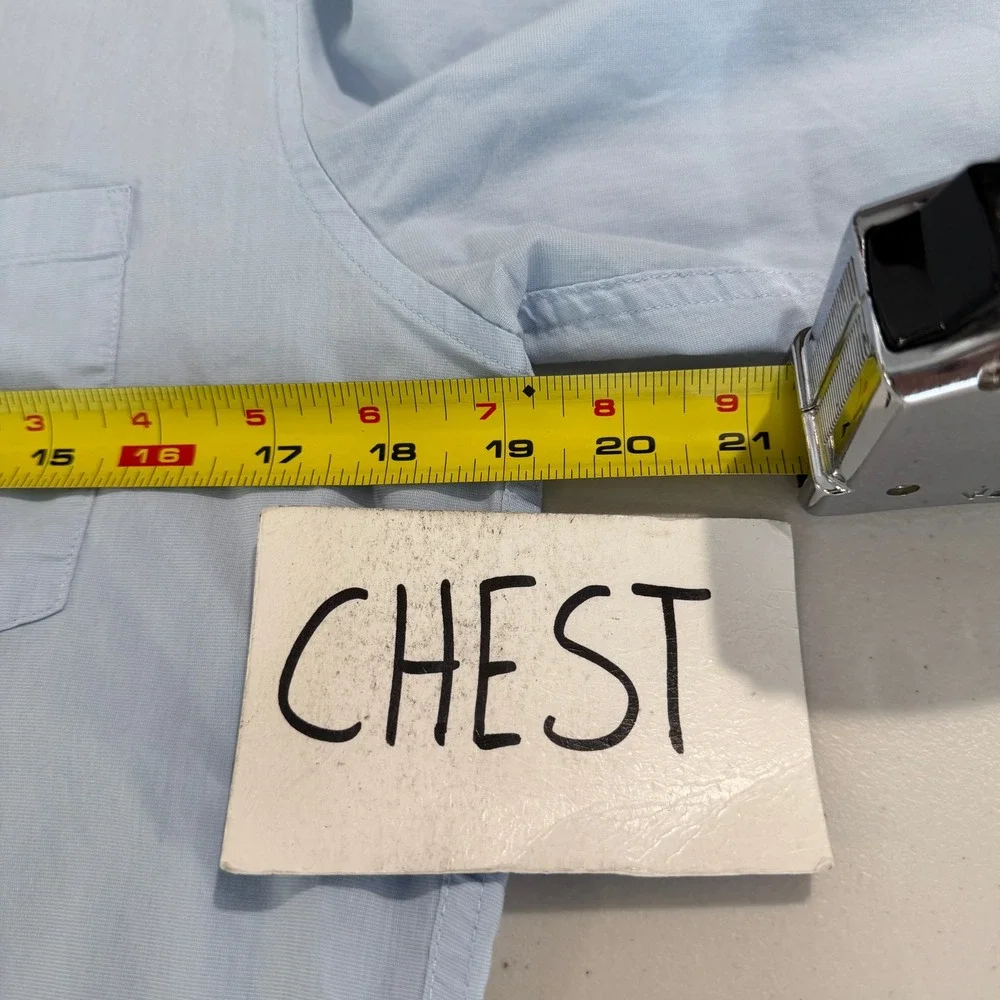 J Crew Performance Slim Untucked Shirt Mens Small Light Blue Button Down Cotton